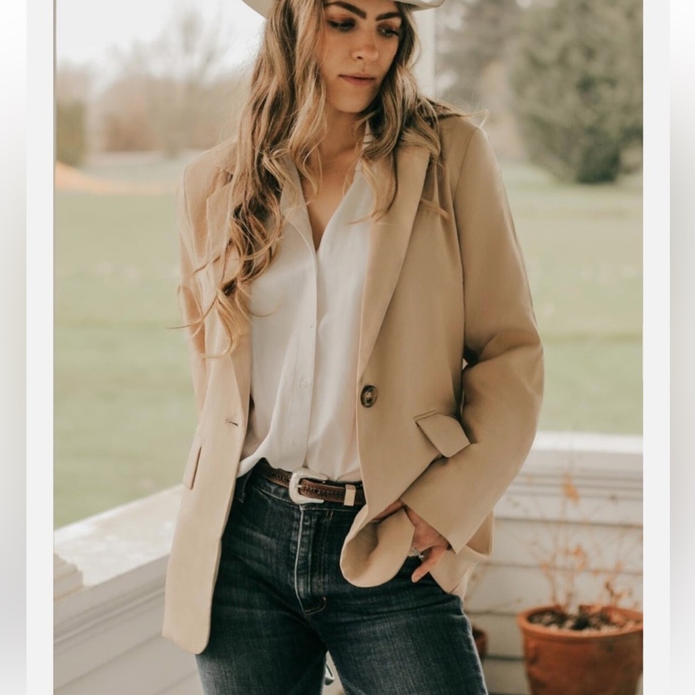 Oversized One Button Blazer New